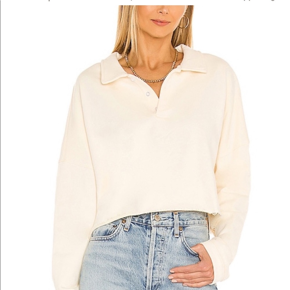 SDNYS FLEECE CROP BUTTON
